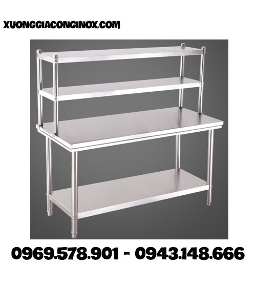 Bàn Inox 2 tầng có giá BI-03