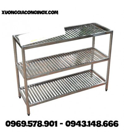 Kệ Inox 3 tầng giá nan KI-01