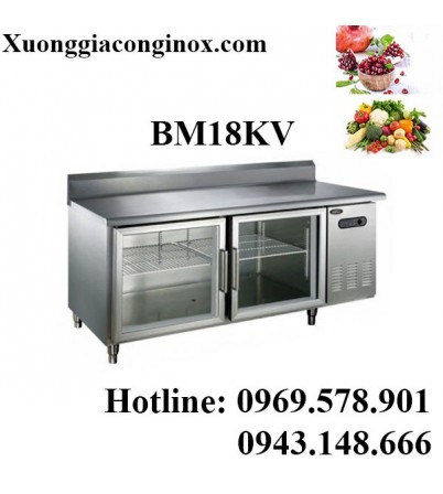 Bàn mát 2 cánh có kính có vách chắn 1,8m BM18KV