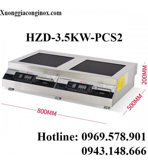 Bếp từ công nghiệp đôi phẳng có hẹn giờ 3.5-5KW HZD-3.5KW-PCS2