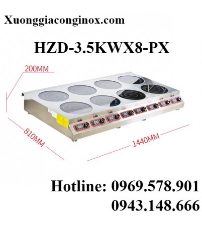 Bếp từ công nghiệp mỏng 8 mặt có hẹn giờ 3-3.5KW HZD-3.5KWX8-PX