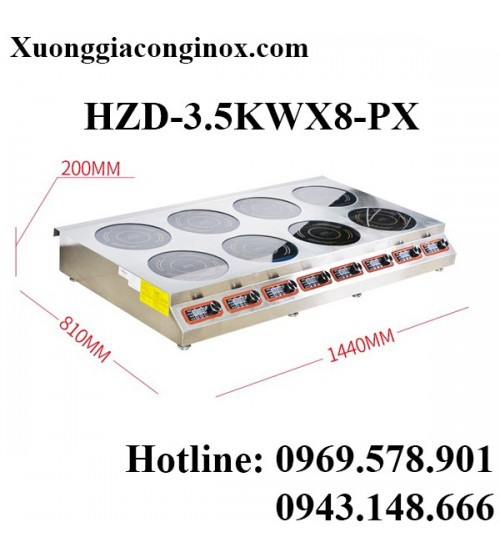 Bếp từ công nghiệp mỏng 8 mặt có hẹn giờ 3-3.5KW HZD-3.5KWX8-PX
