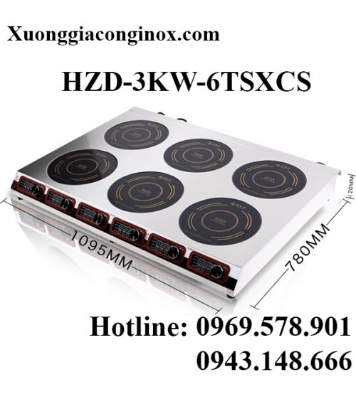 Bếp từ công nghiệp mỏng 6 mặt có hẹn giờ 3-3.5KW HZD-3KW-6TSXCS