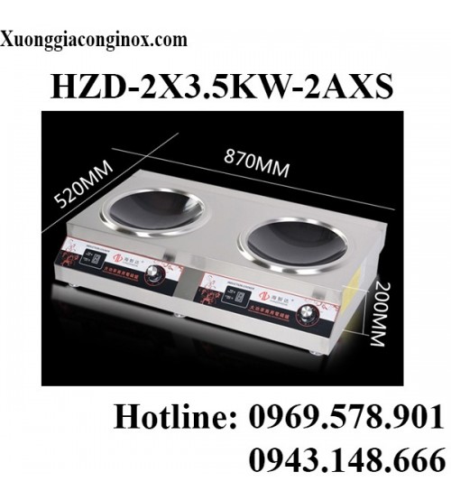 Bếp từ công nghiệp đôi lõm 3.5KW HZD-2X3.5KW-2AXS