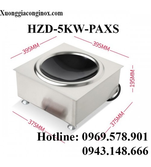 Bếp từ công nghiệp vuông lắp âm mặt lõm 5KW HZD-5KW-PAXS