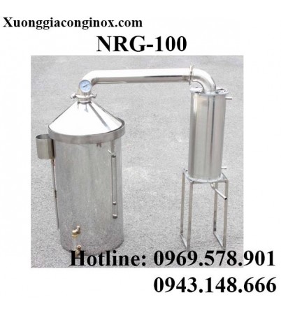 Nồi nấu rượu inox dùng gas, than, củi, bếp từ 100 lít NRG-100
